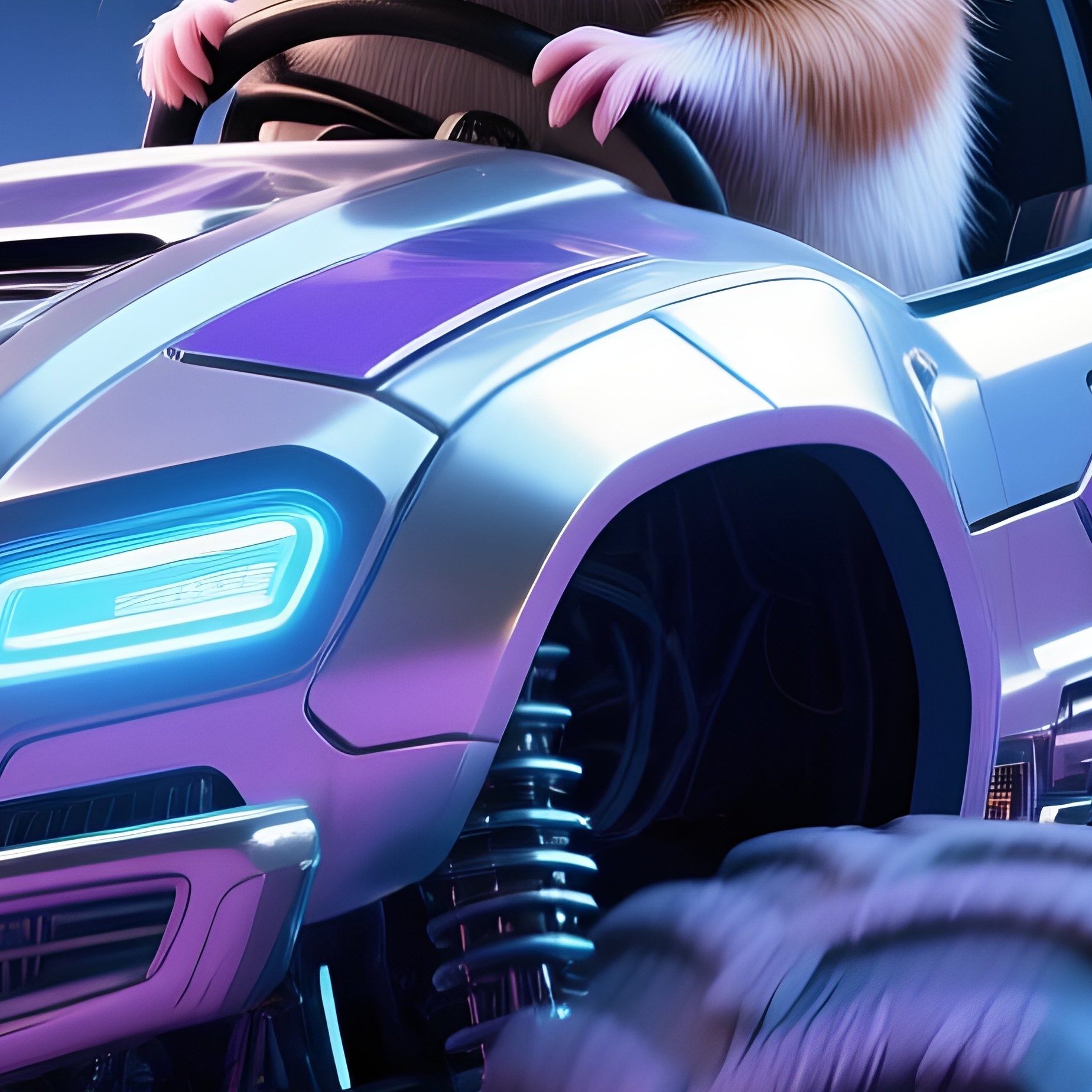 Crazy Animal Image Hamster Driving Monster Truck 2 - Full Resolution Quality Preview