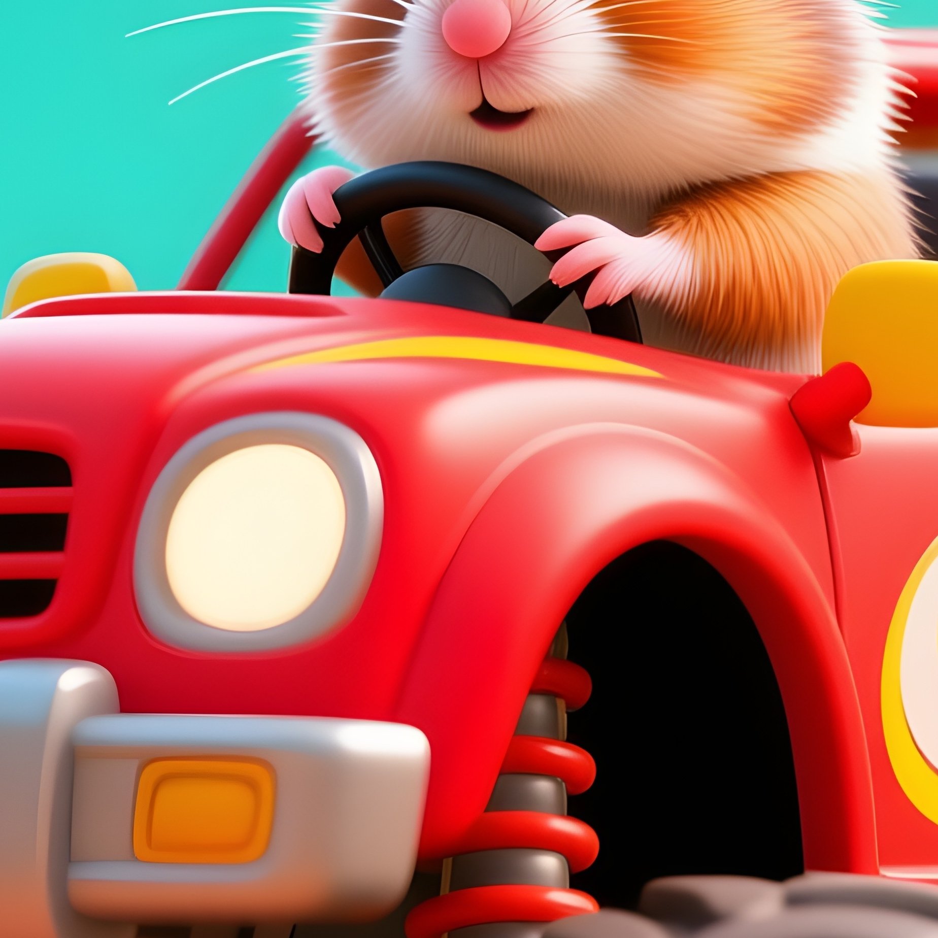 Crazy Animal Image Hamster Driving Monster Truck - Full Resolution Quality Preview