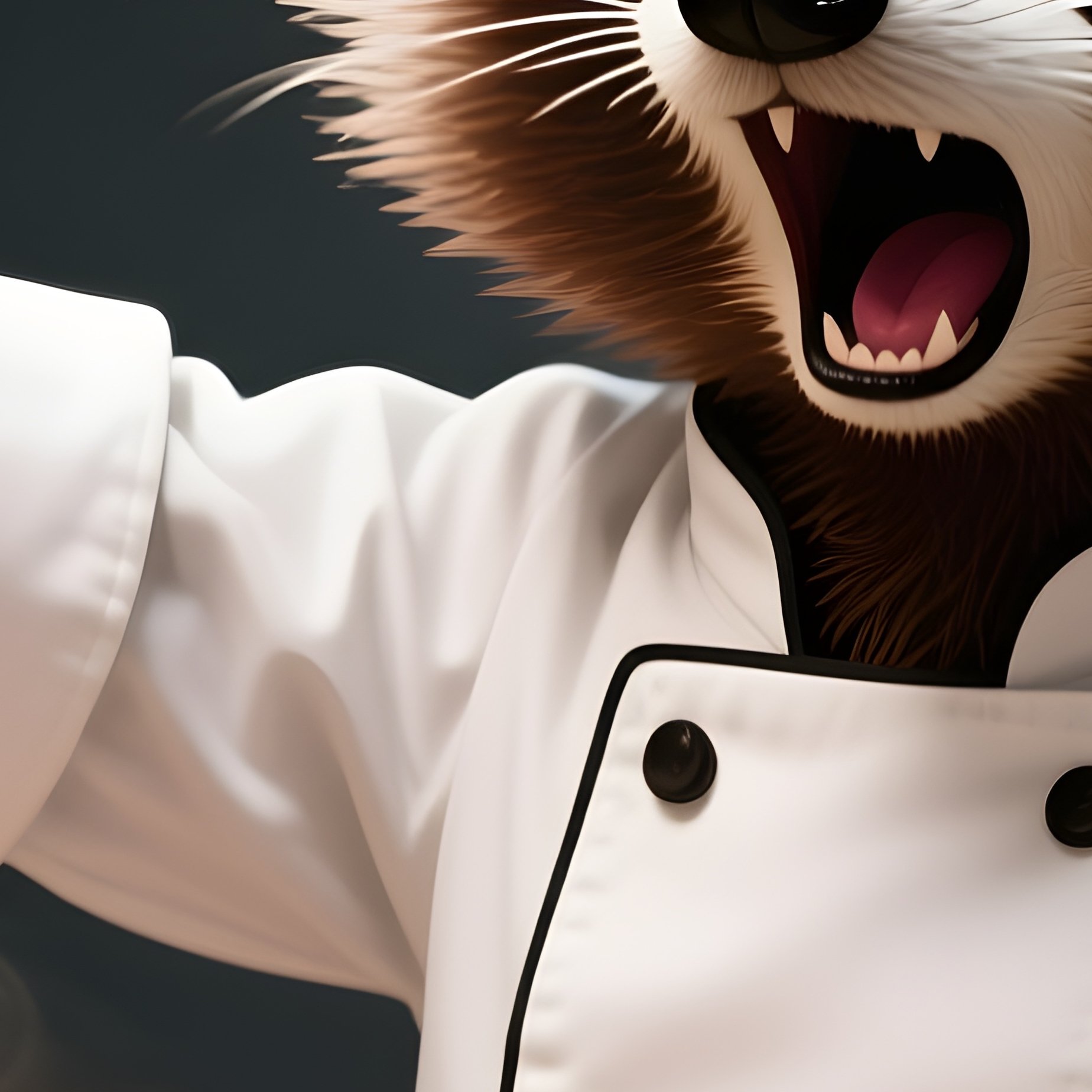 Crazy Animal Image Raccoon Chef Flipping Pancakes Zero Gravity - Full Resolution Quality Preview