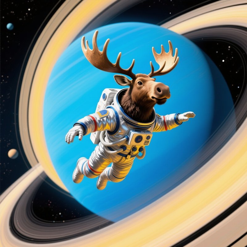 Crazy Astronaut Moose Saturn