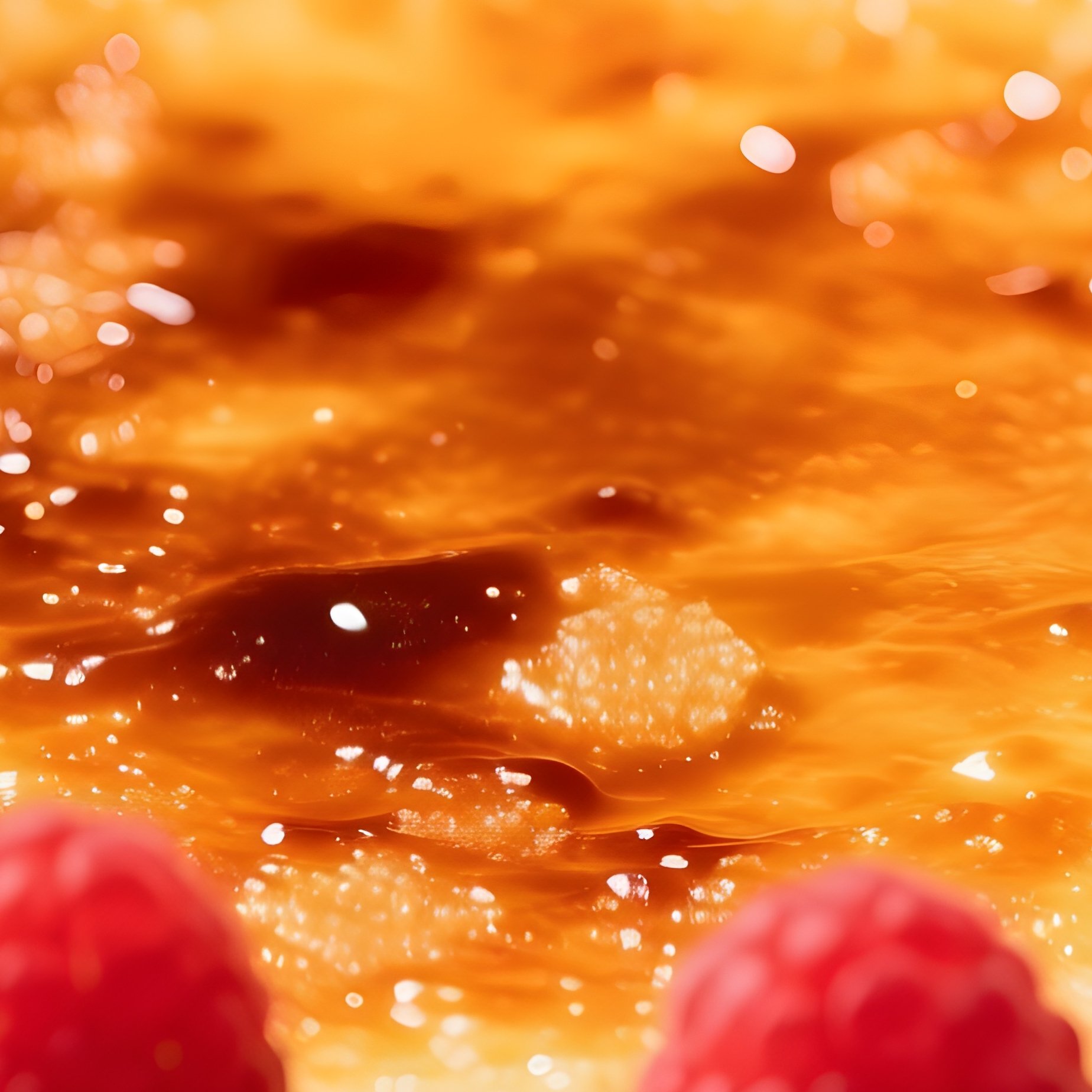 Crème Brûlée With Raspberries - Full Resolution Quality Preview
