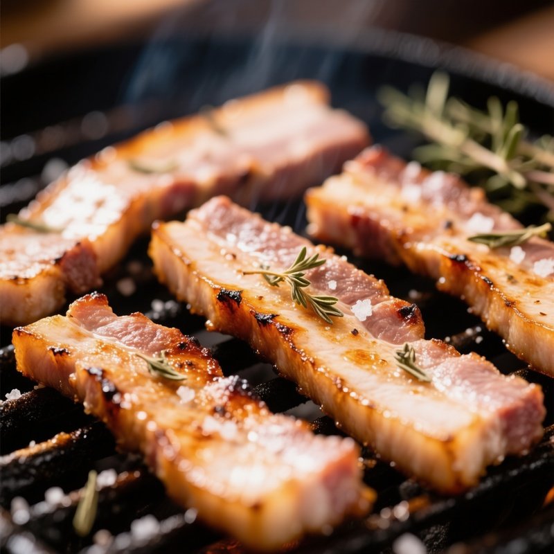 Crispy Grilled Pork Belly Strips