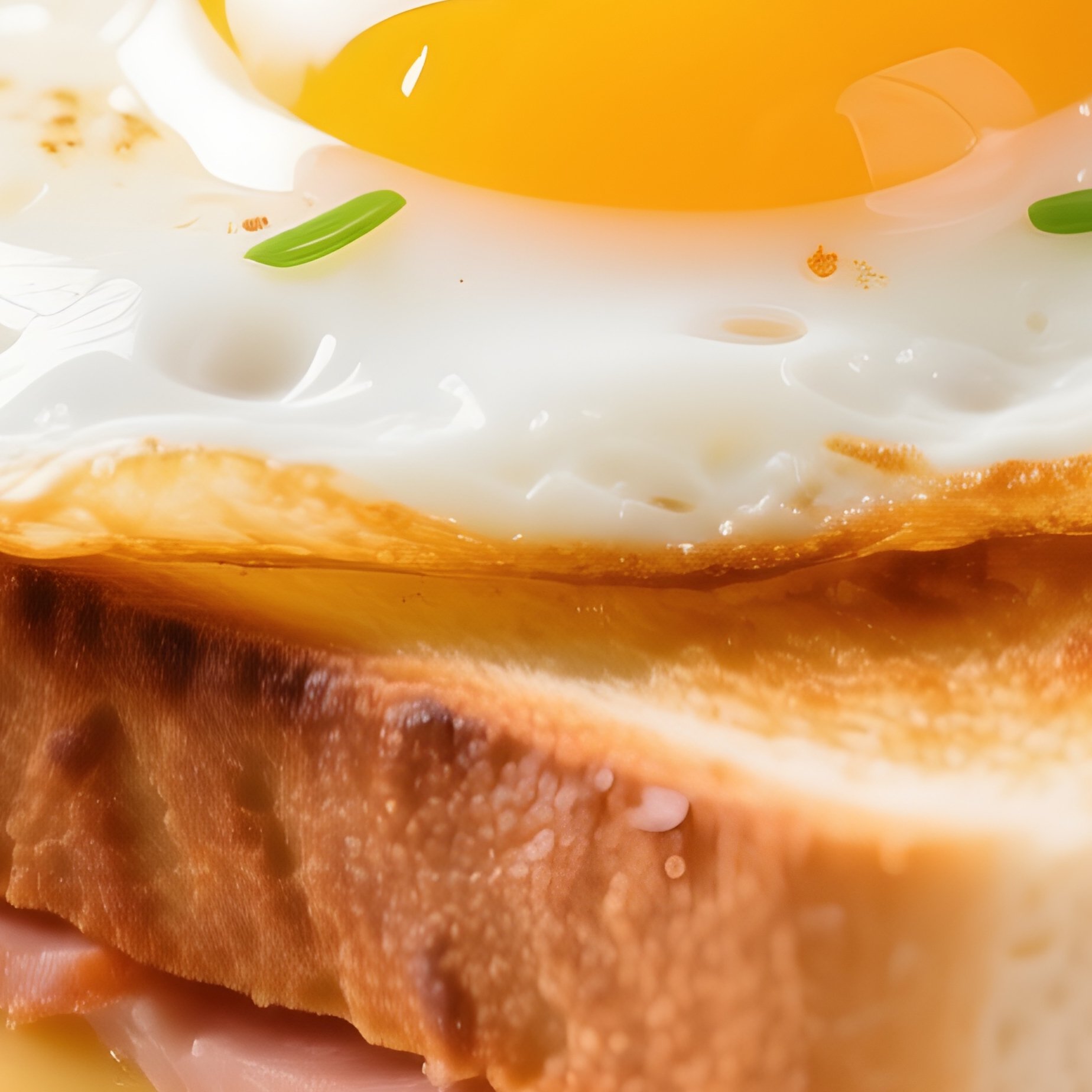 Croque Madame Sunny Side Up Egg - Full Resolution Quality Preview