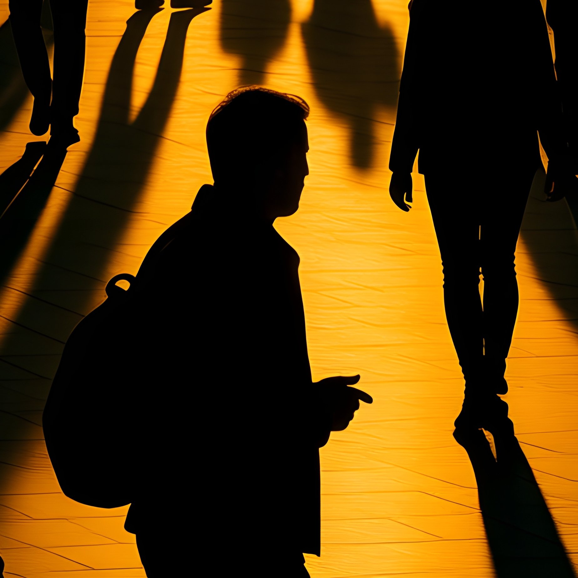 Crowd Of People In A Public Space Crowd Sunset - Full Resolution Quality Preview