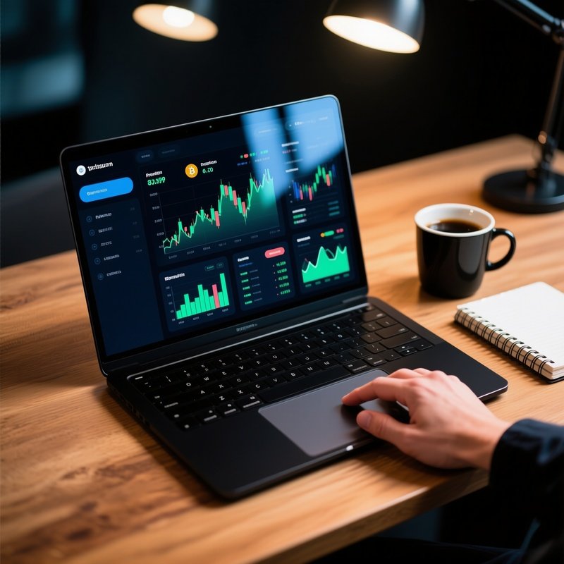 Crypto Dashboard On Laptop