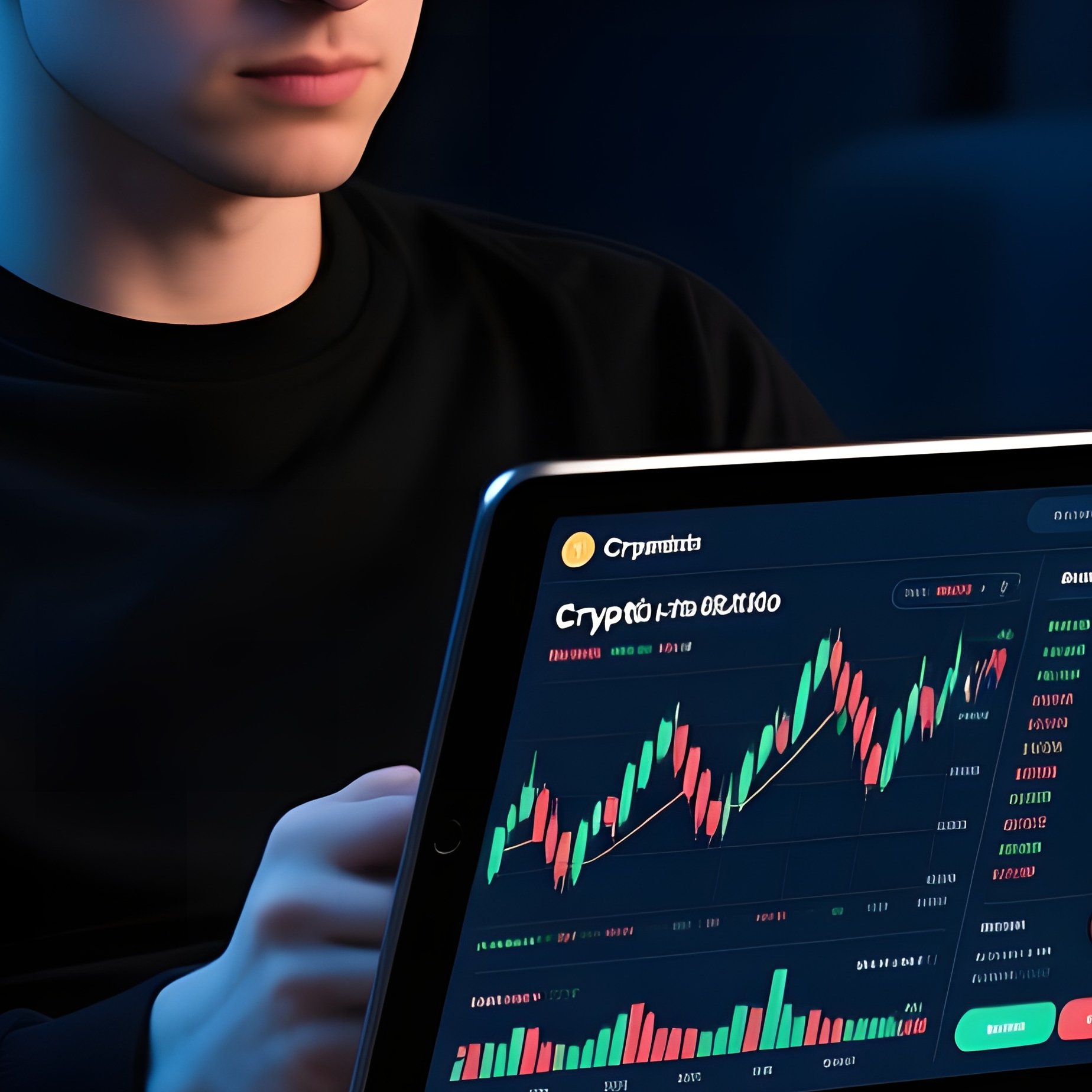 Crypto Trading On Tablet - Full Resolution Quality Preview