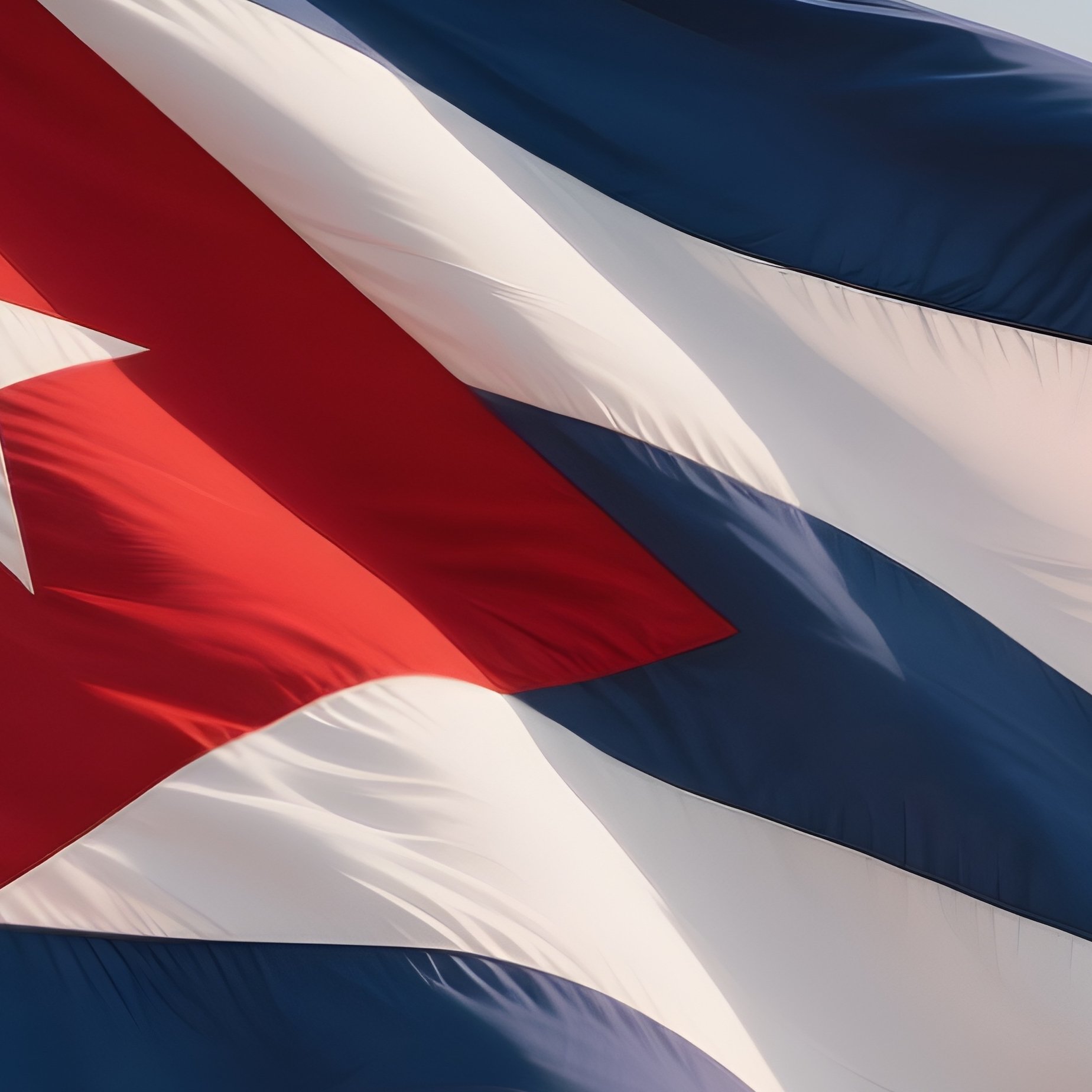 Cuban Flag Half Mast Wind Soft Light - Full Resolution Quality Preview