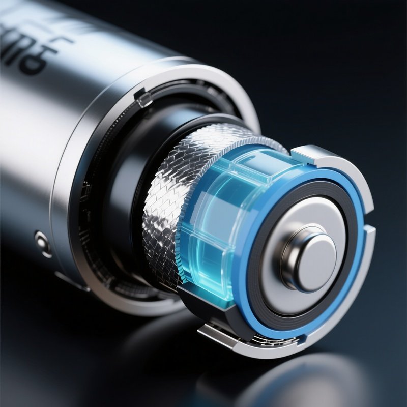 Cut Open Lithium Ion Battery Showing Rolled Anode Cathode Foils