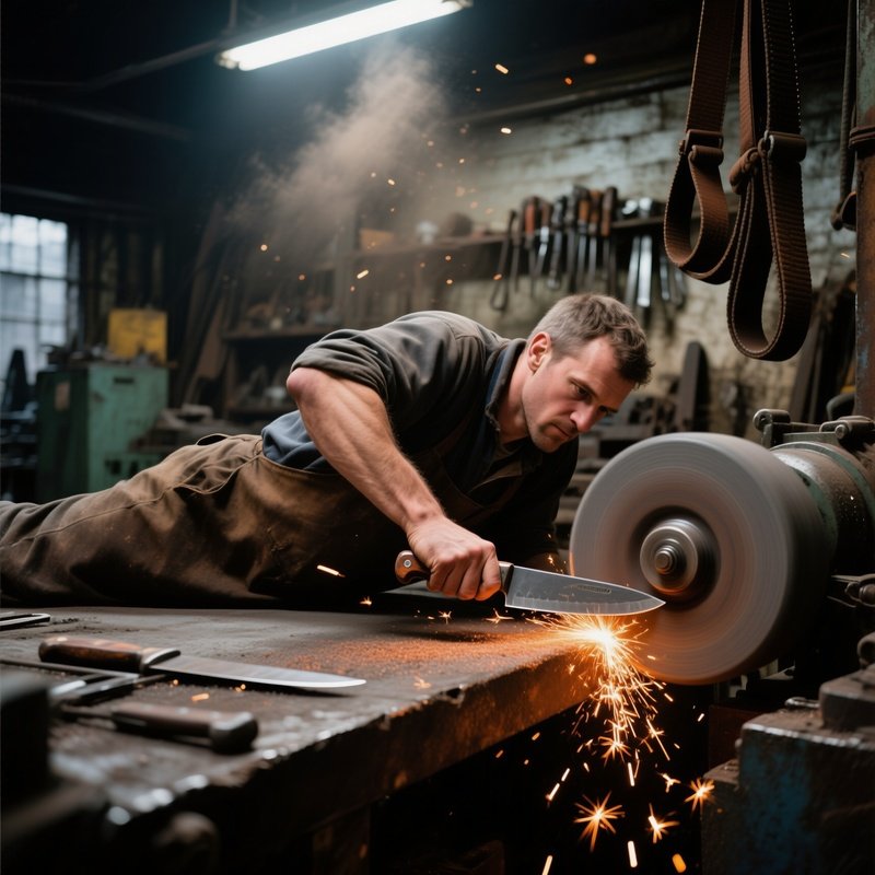 Cutlery Grinding Sheffield Grinder On Grinding Wheel