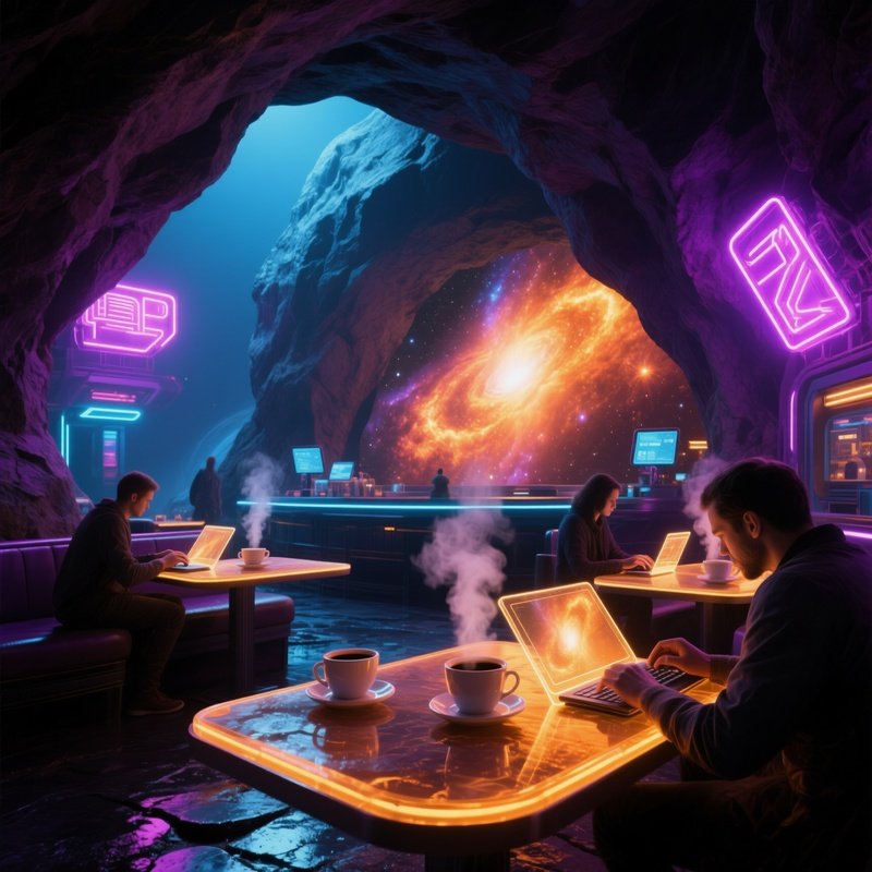 Cyber Cafe In Space Rock Cavern