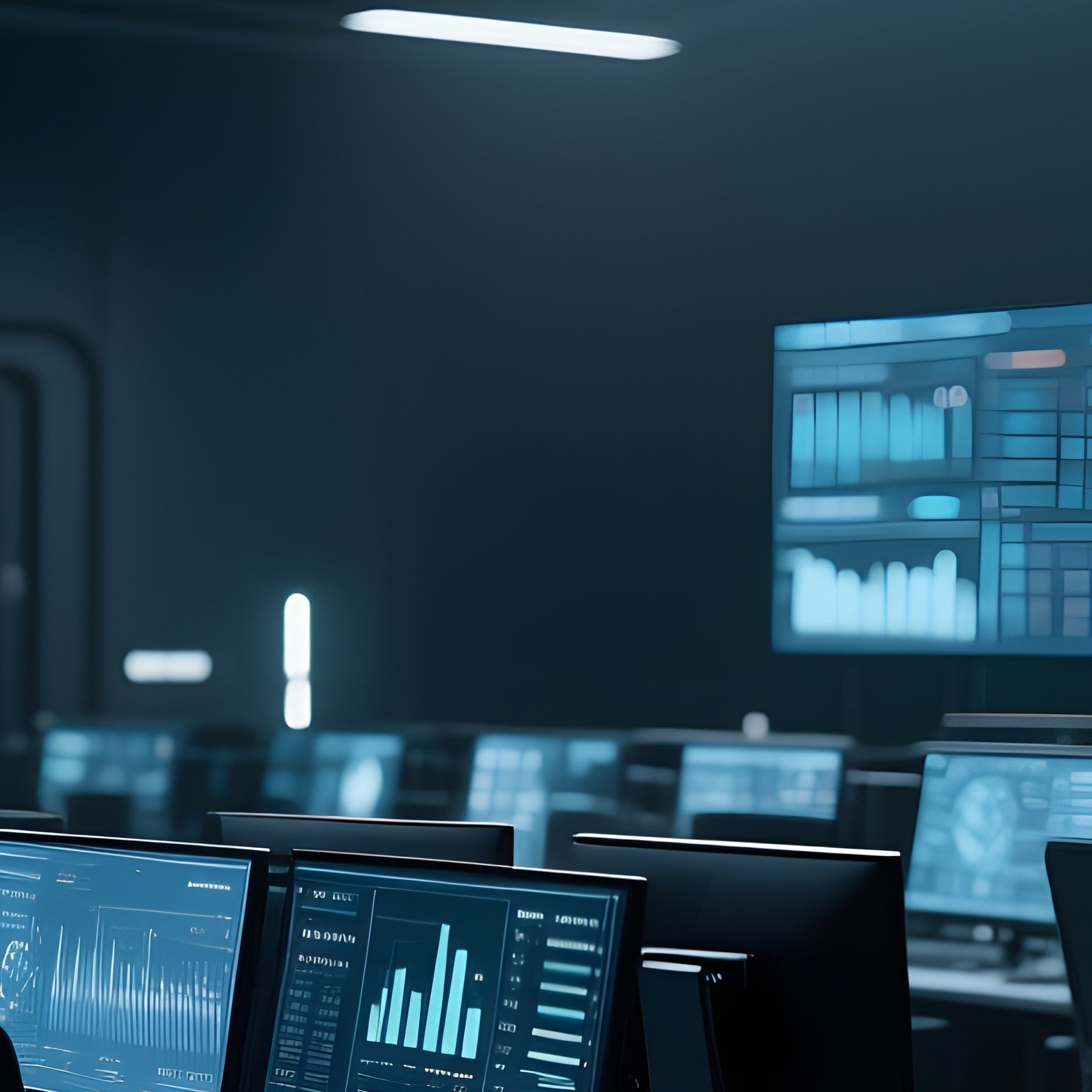 Cyber Operations Center Dark Monitors - Full Resolution Quality Preview