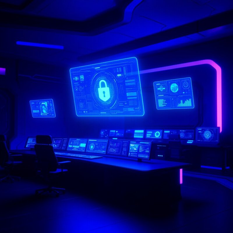Cybersecurity Control Center Science Fiction View