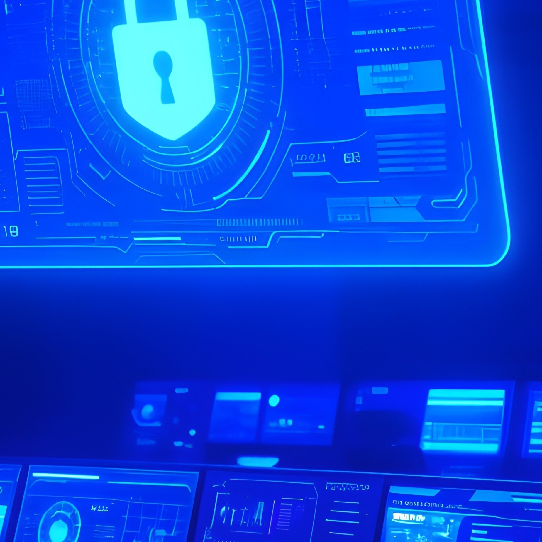 Cybersecurity Control Center Science Fiction View - Full Resolution Quality Preview