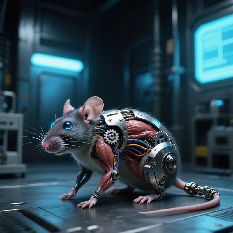 Cyborg Mouse Bio Mechanical Flesh Metal