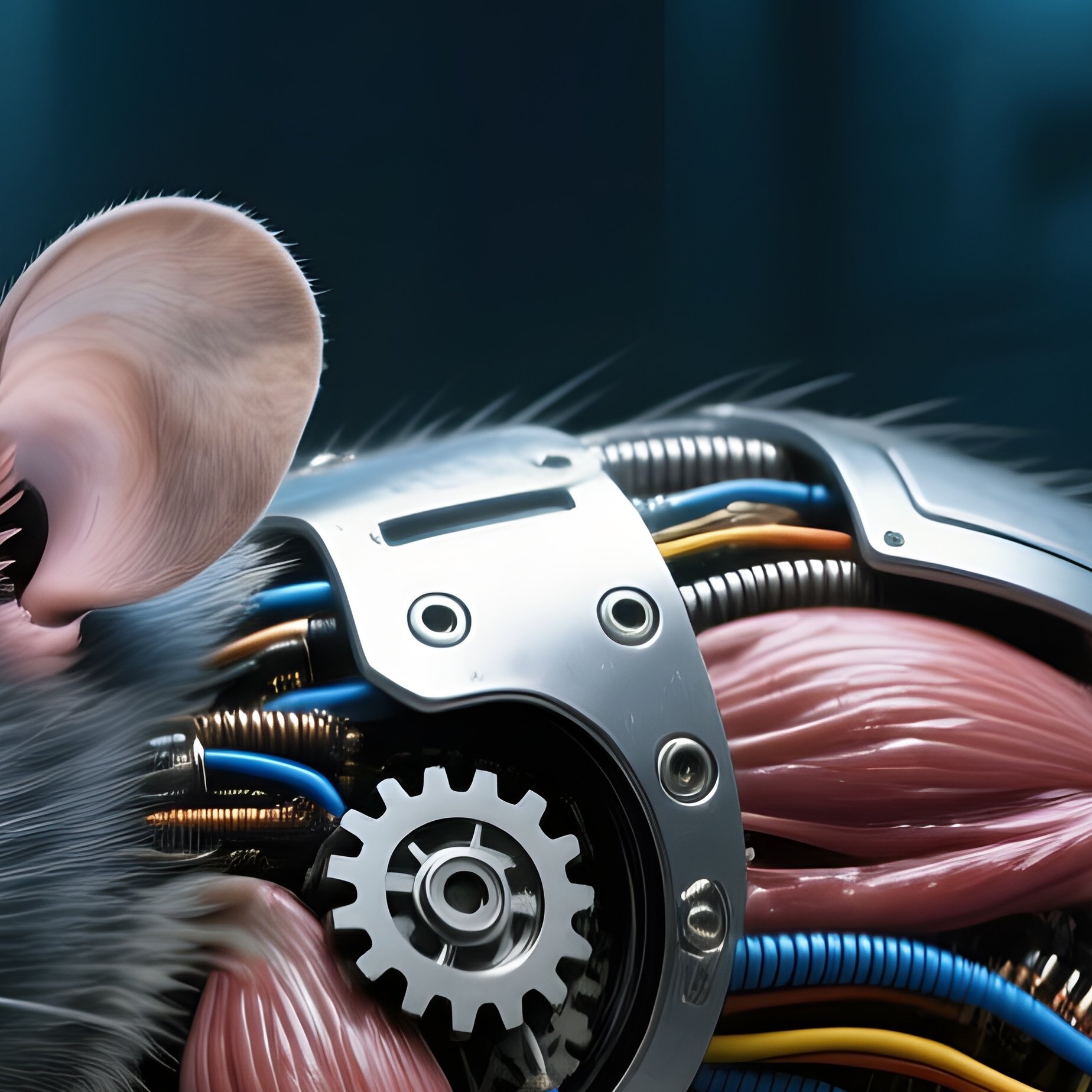 Cyborg Mouse Bio Mechanical Flesh Metal - Full Resolution Quality Preview