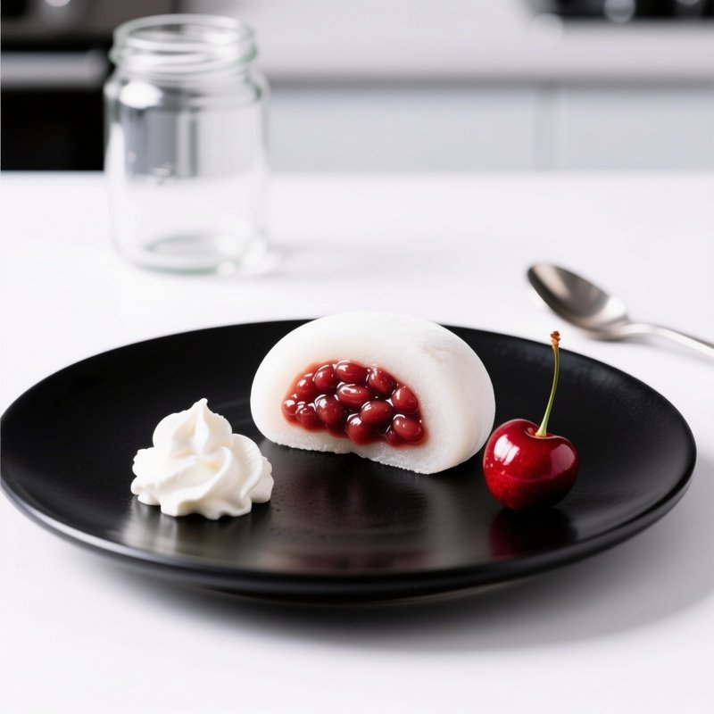 Daifuku Mochi Filled With Sweet Red Bean Paste As A Modern Dessert