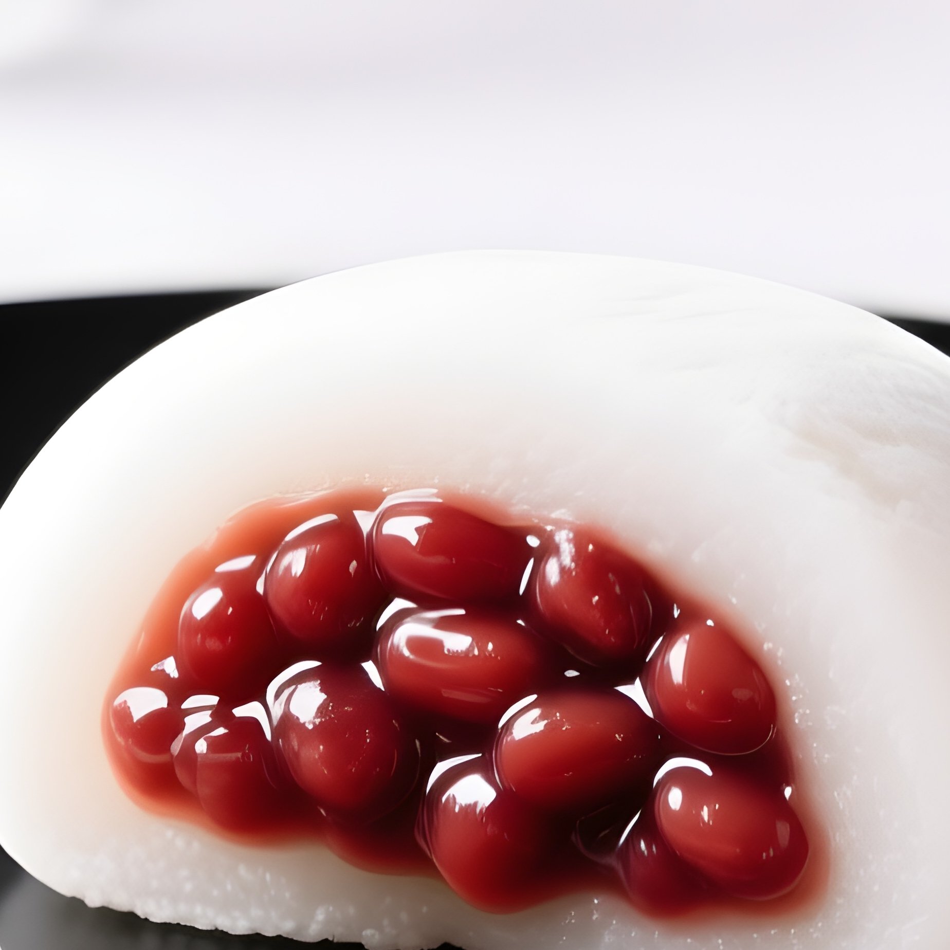 Daifuku Mochi Filled With Sweet Red Bean Paste As A Modern Dessert - Full Resolution Quality Preview