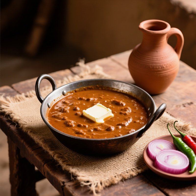 Dal Makhani In Handi With Village Table Setting