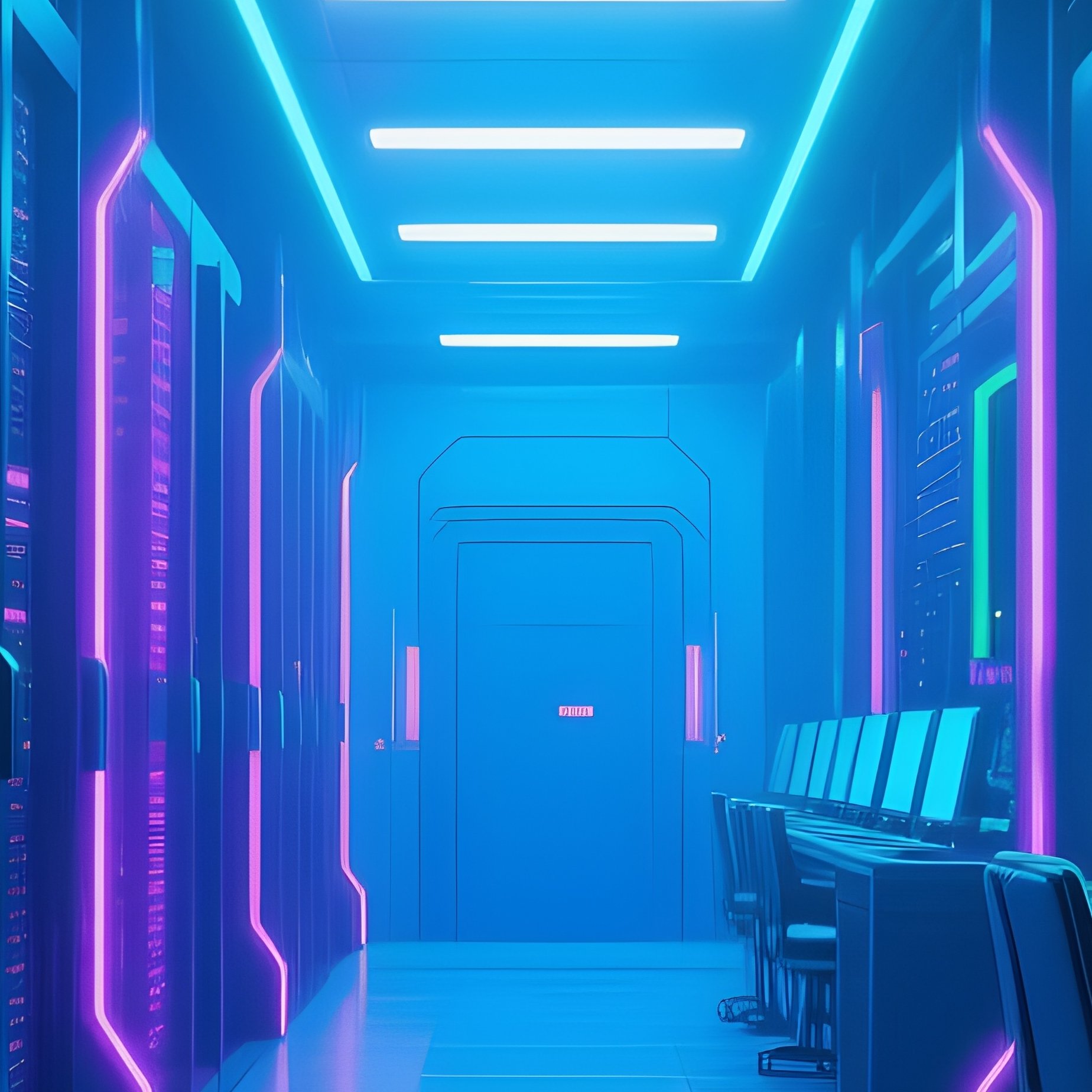 Data Center Hallway Science Fiction - Full Resolution Quality Preview