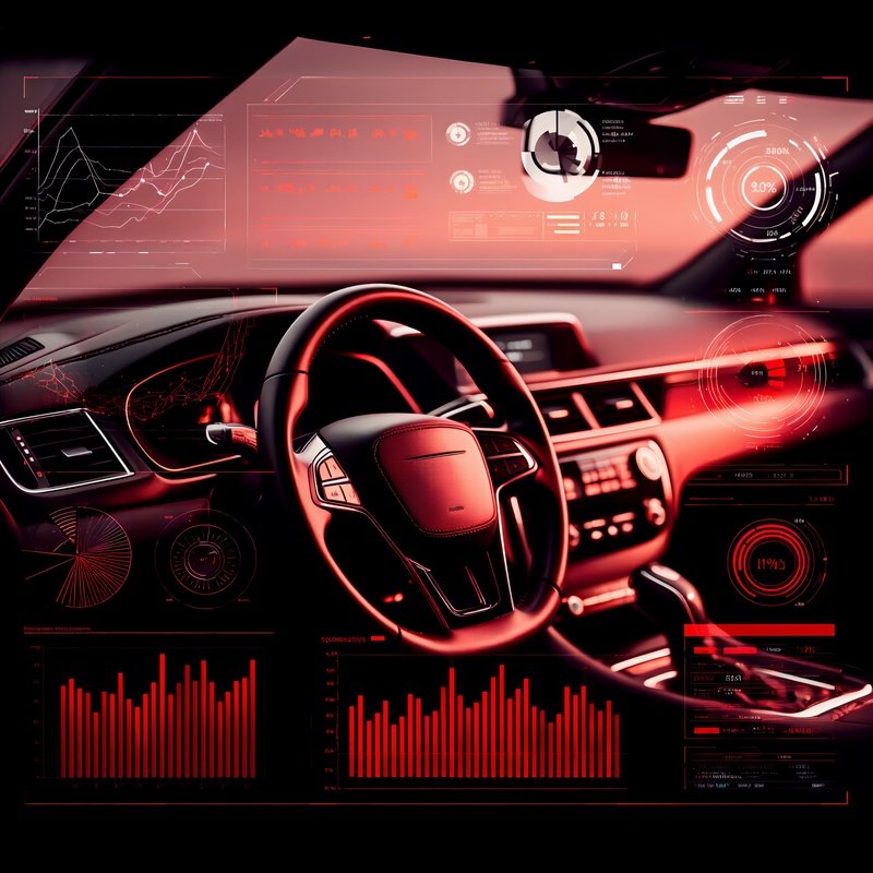 Data Visualization Overlay On A Car Interior Data Visualization