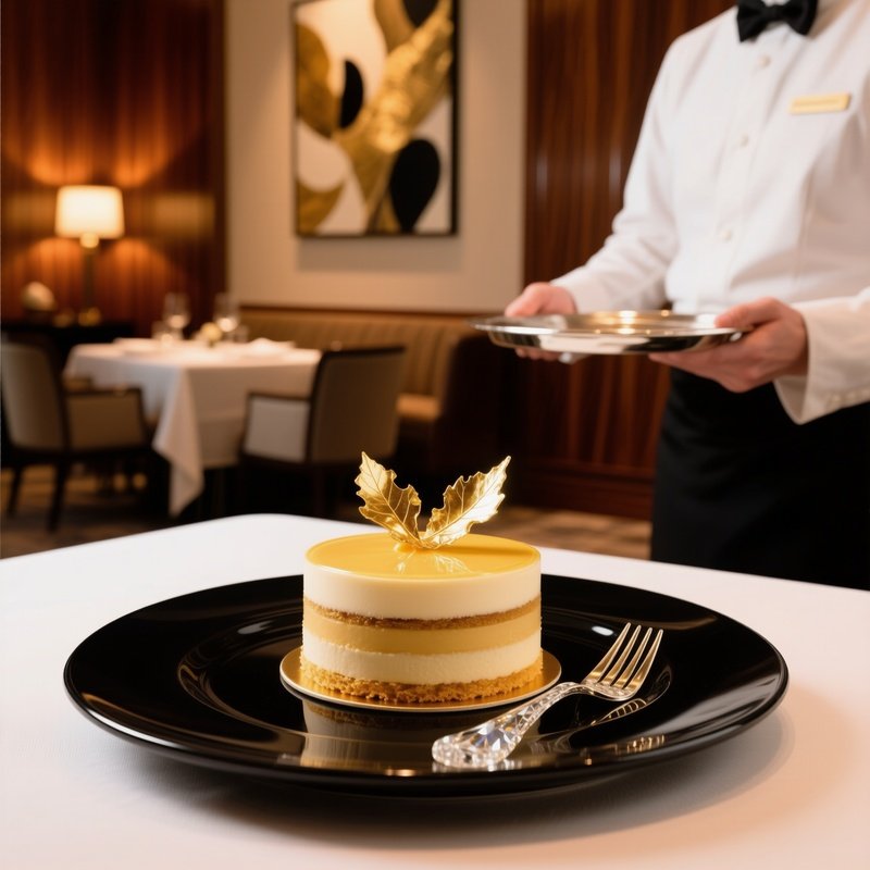 Decadent Dessert Gold Leaf High End Restaurant