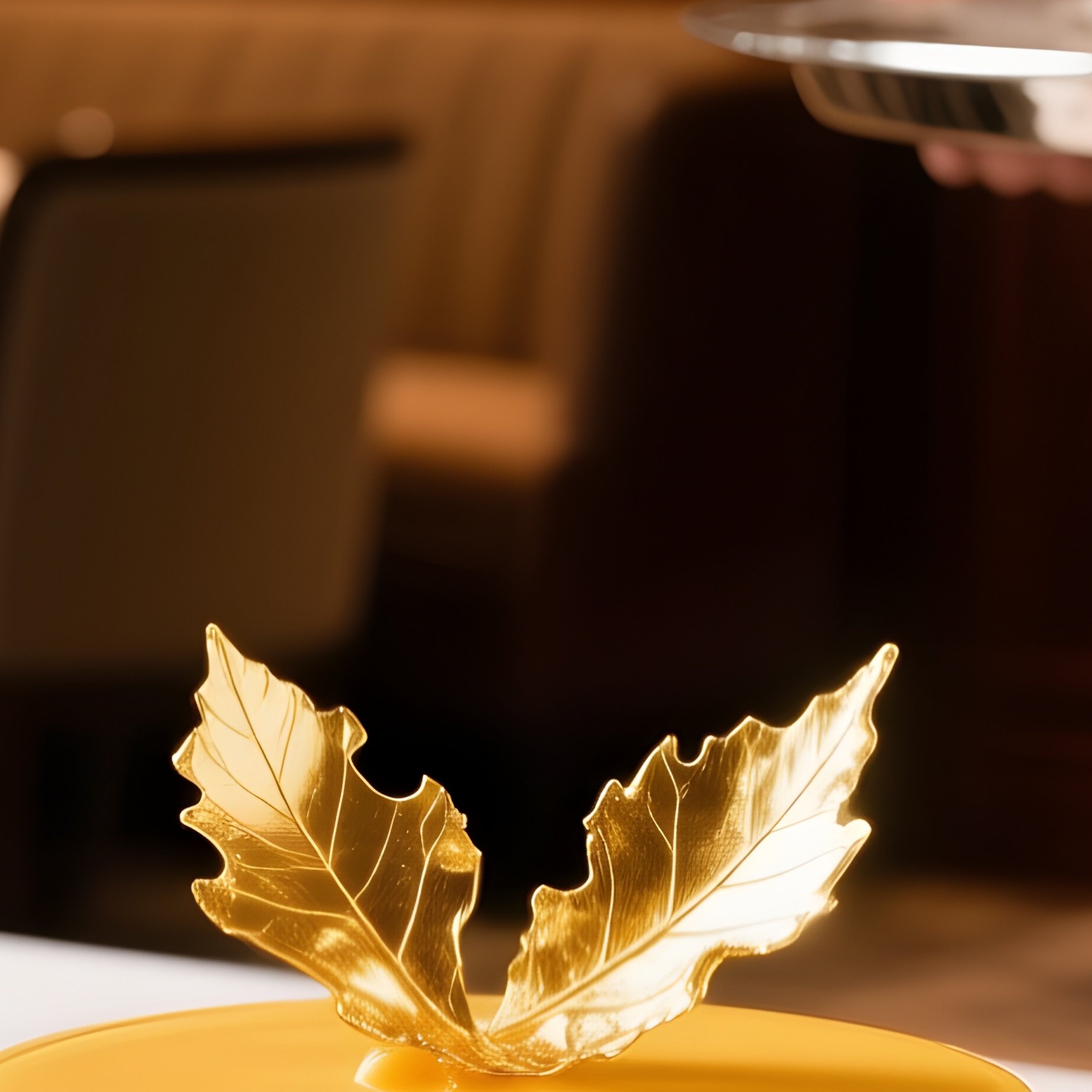Decadent Dessert Gold Leaf High End Restaurant - Full Resolution Quality Preview