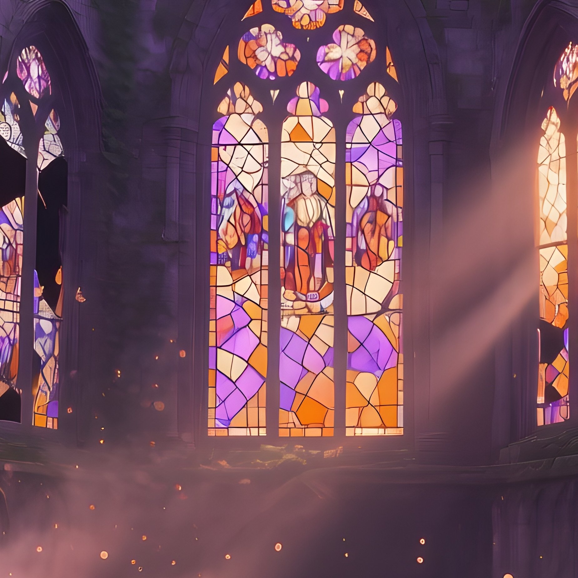 Decayed Church Ruins At Dusk - Full Resolution Quality Preview