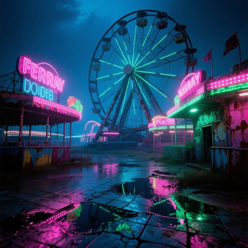 Decaying Carnival At Midnight