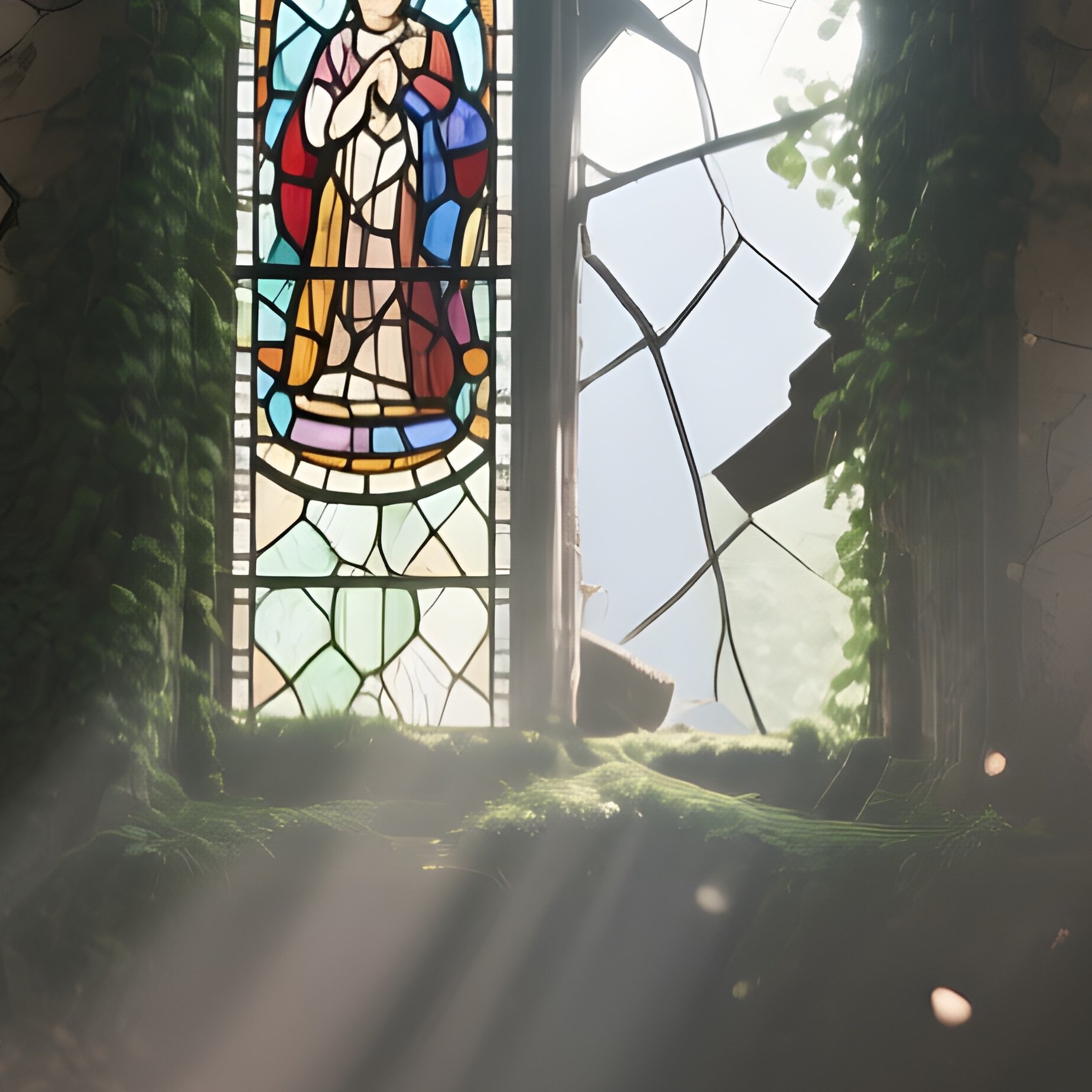 Decaying Church Ruins At Dusk - Full Resolution Quality Preview