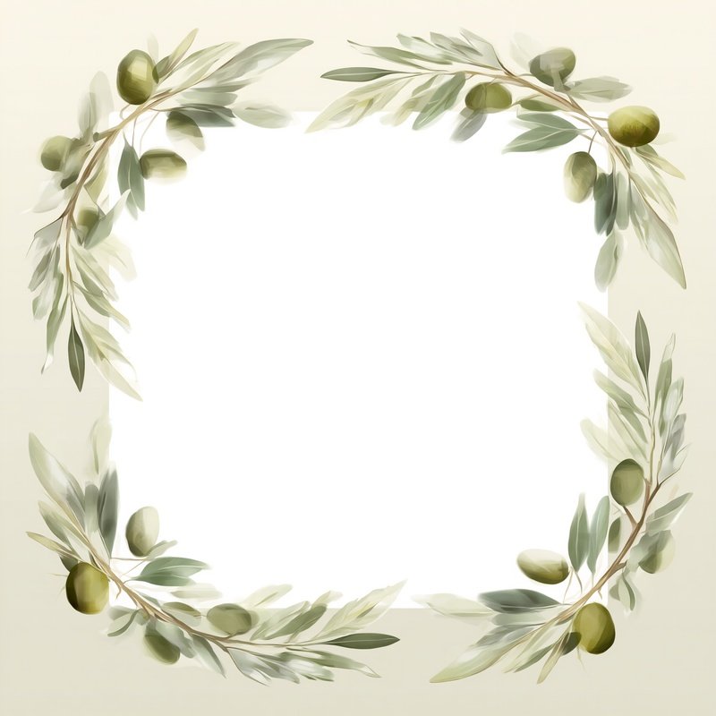 Decorative Floral Border Floral Design Olive Branches