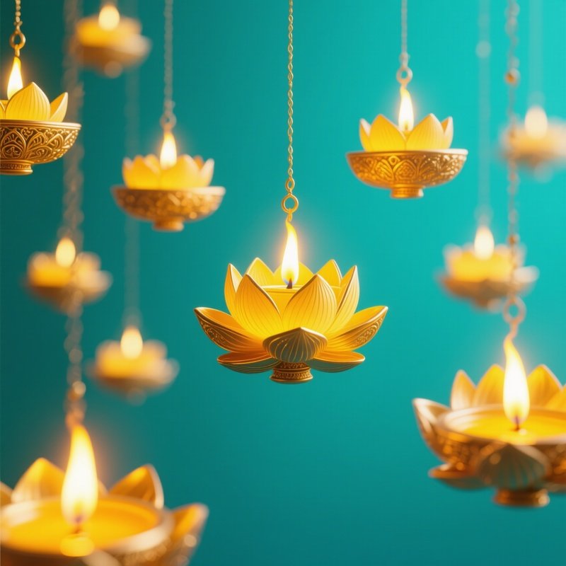 Decorative Hanging Oil Lamps Diyas Diwali Festival