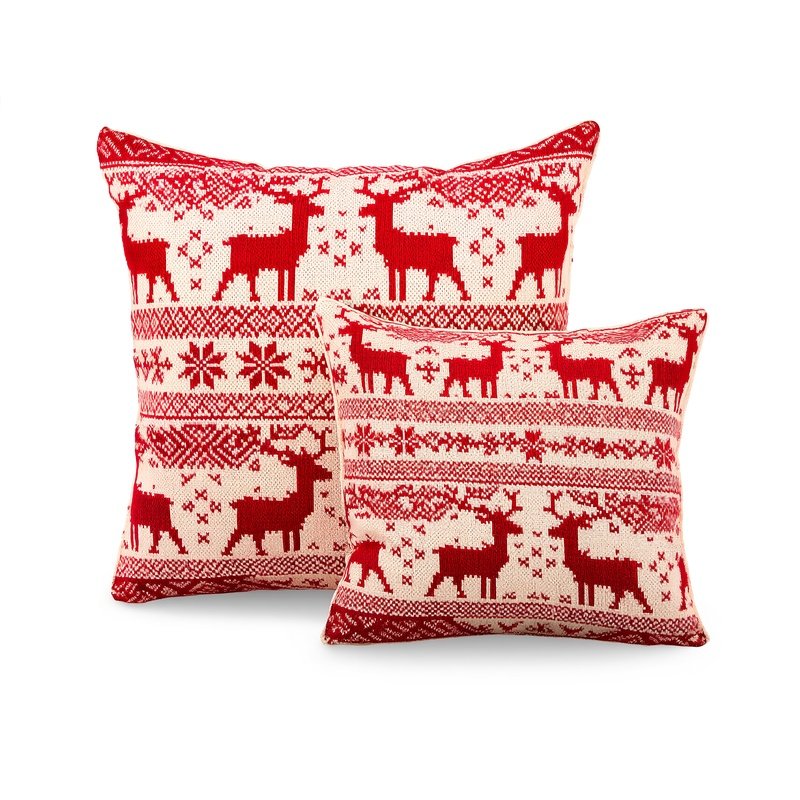 Decorative Pillows With Reindeer Patterns Christmas Holiday Decor