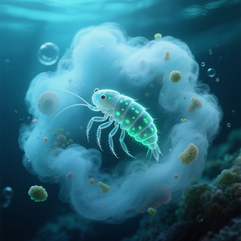 Deep Copepod Biological Crustacean In Clouds