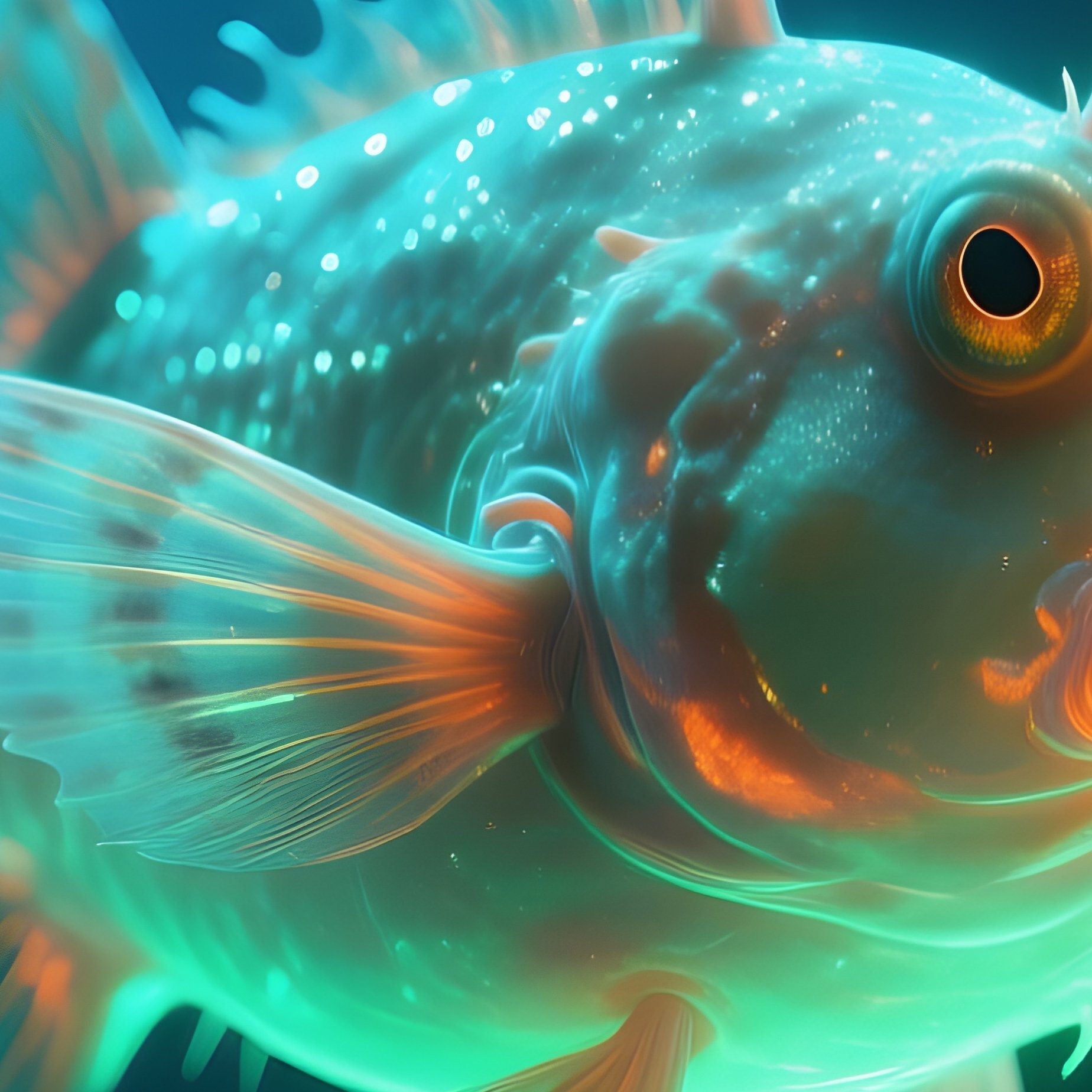 Deep Sea Anglerfish Glowing In Darkness - Full Resolution Quality Preview