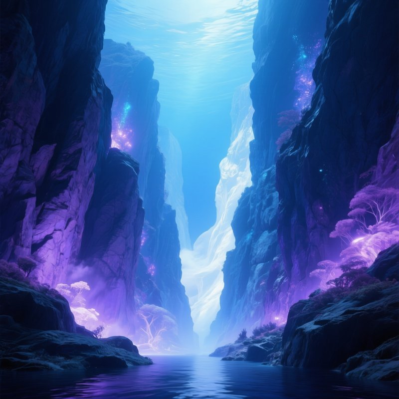 Deep Sea Canyon Rock Walls Artwork