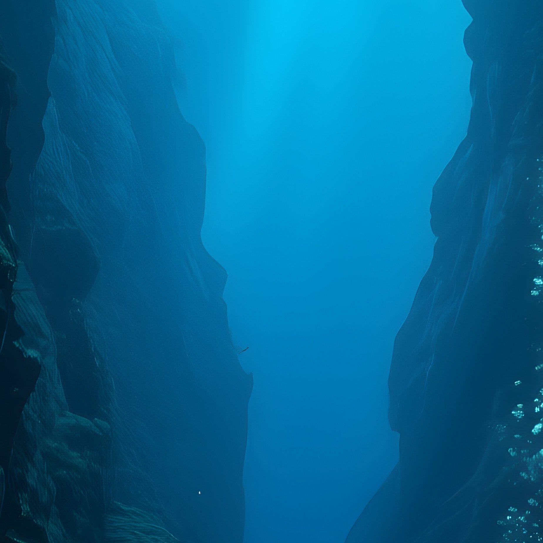 Deep Sea Canyon Rock Walls Underwater - Full Resolution Quality Preview