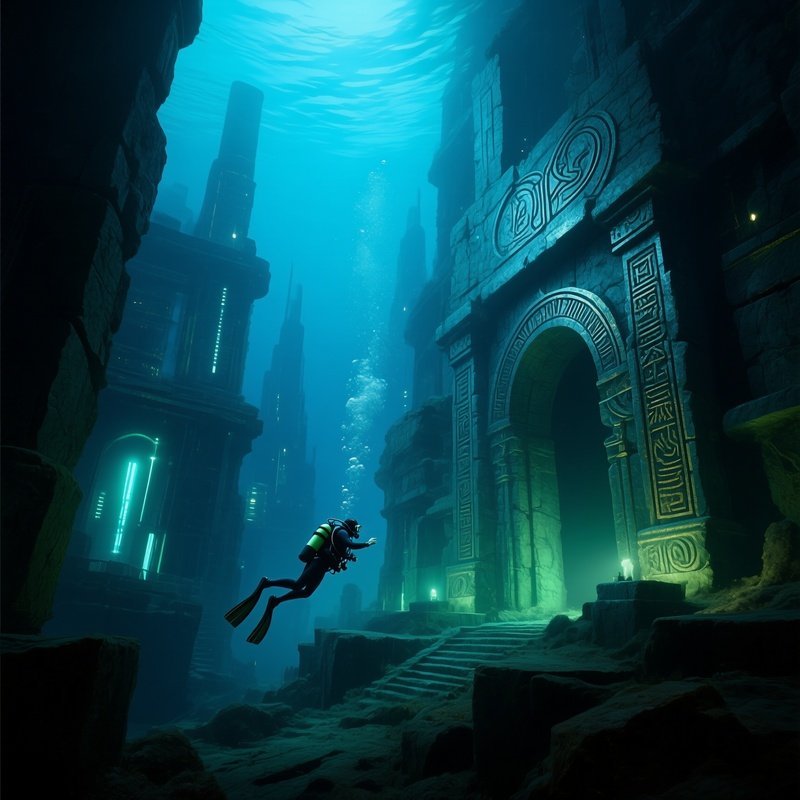 Deep Sea Explorer Discovering Glowing Ruins 2