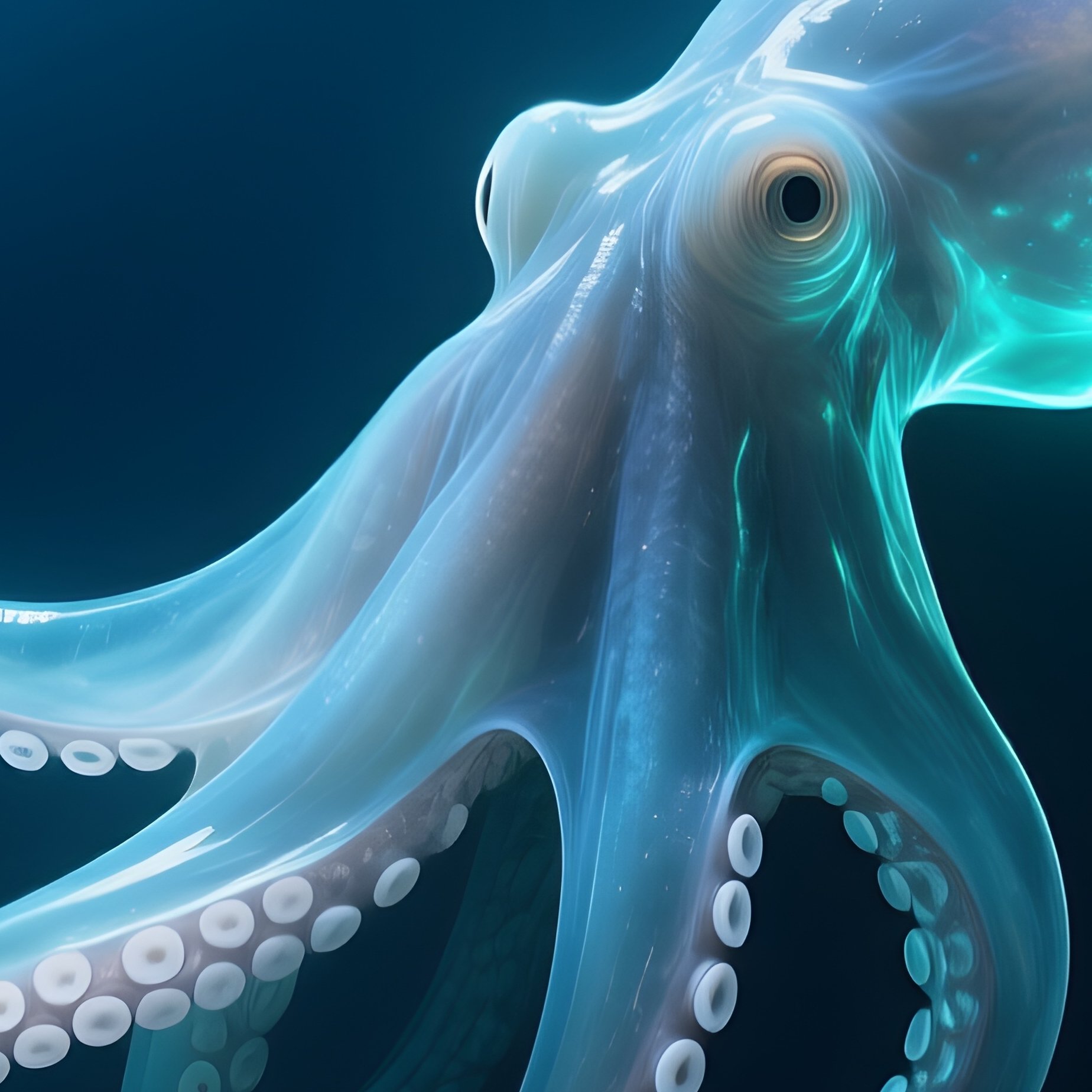 Deep Sea Octopus Floating Slowly Natural Scene - Full Resolution Quality Preview