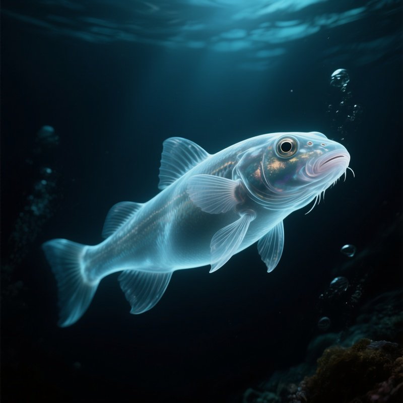 Deep Sea Smelt – Ghostlike Transparency Fading Into The Dark.