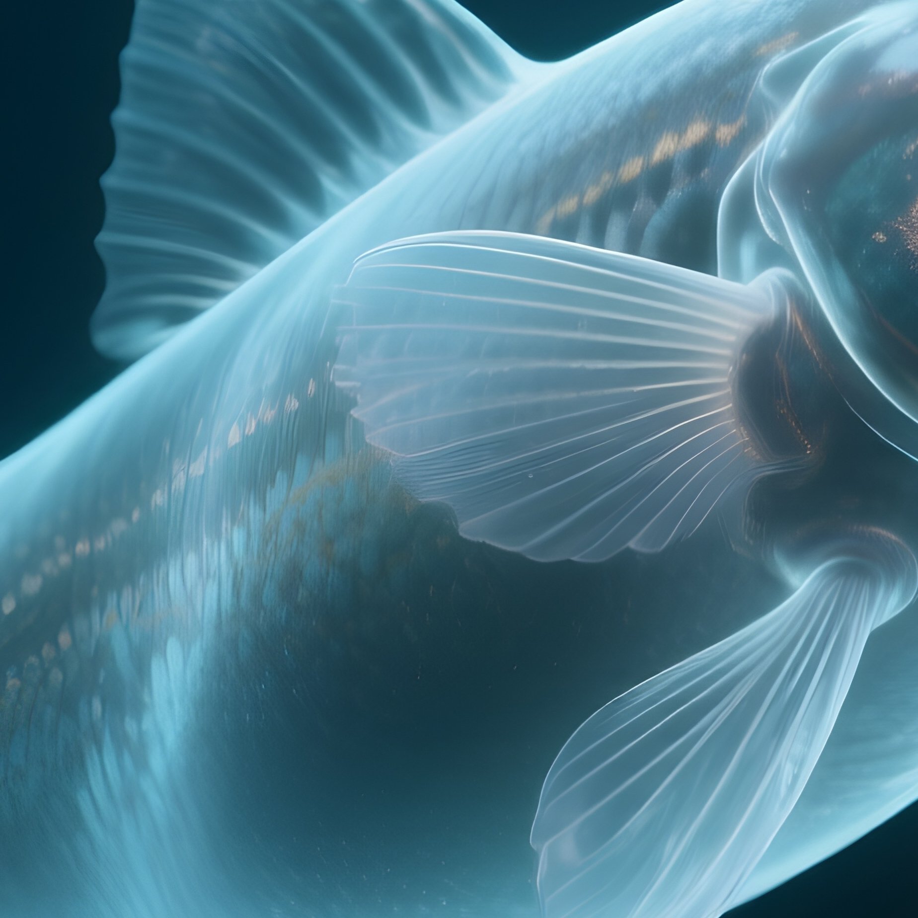 Deep Sea Smelt – Ghostlike Transparency Fading Into The Dark. - Full Resolution Quality Preview