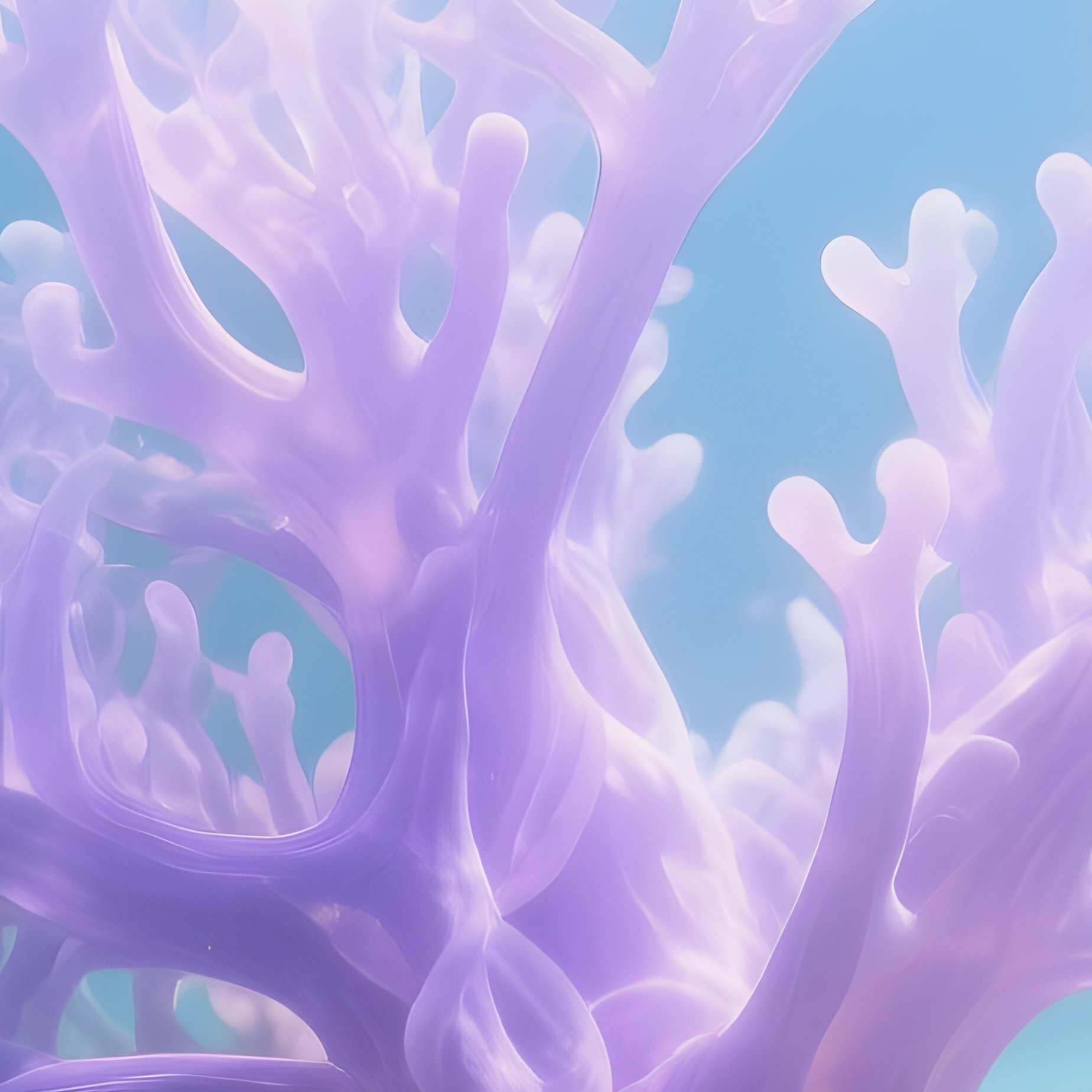 Deep Soft Coral Translucent Branching Limbs In Pastel Light - Full Resolution Quality Preview