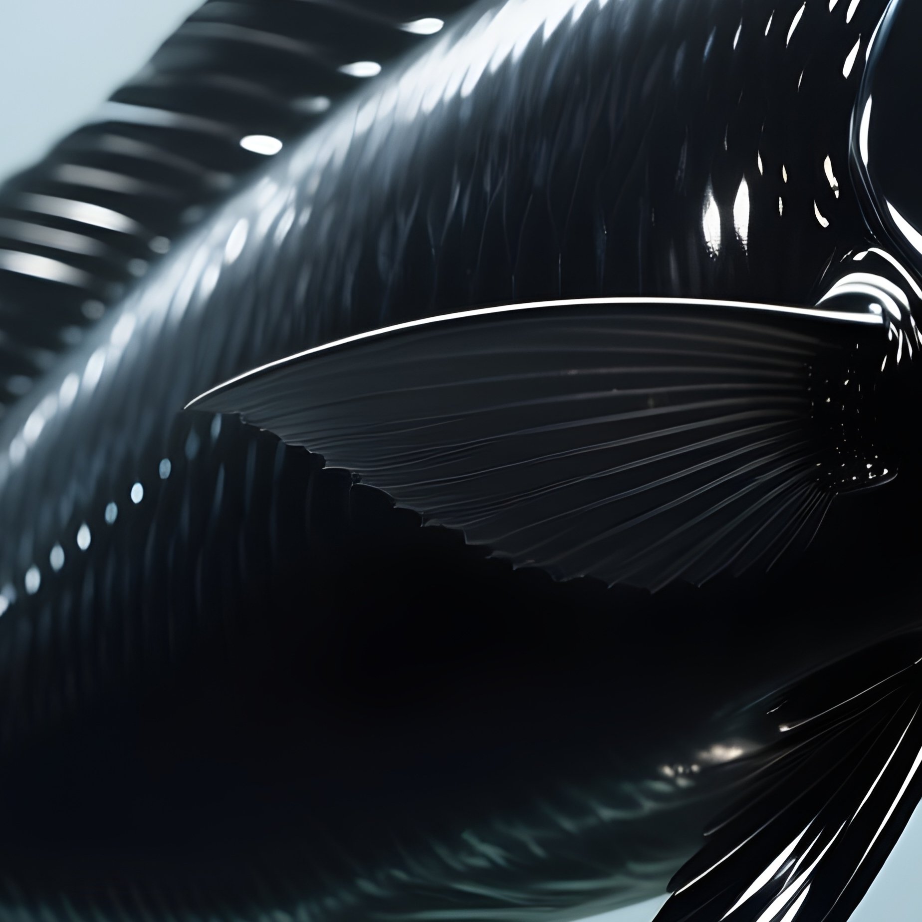 Deepwater Lancerfish – Slim Body Shimmering Like Black Chrome. - Full Resolution Quality Preview