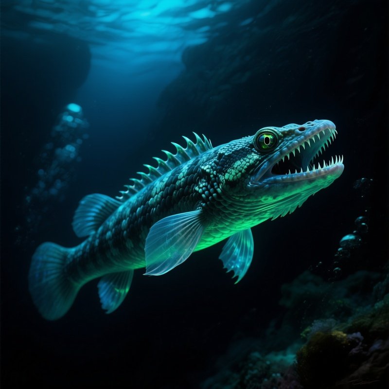 Deepwater Lizardfish Reptilian Features Needle Teeth