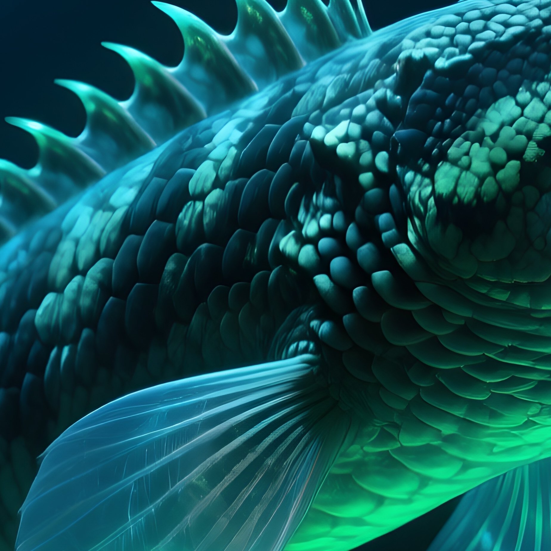 Deepwater Lizardfish Reptilian Features Needle Teeth - Full Resolution Quality Preview