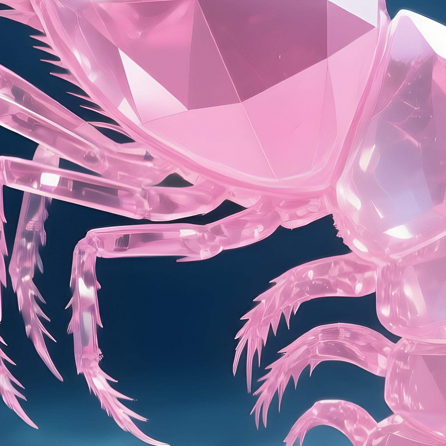 Deepwater Prawn Pink Quartzlike Shell Abstract Art - Full Resolution Quality Preview