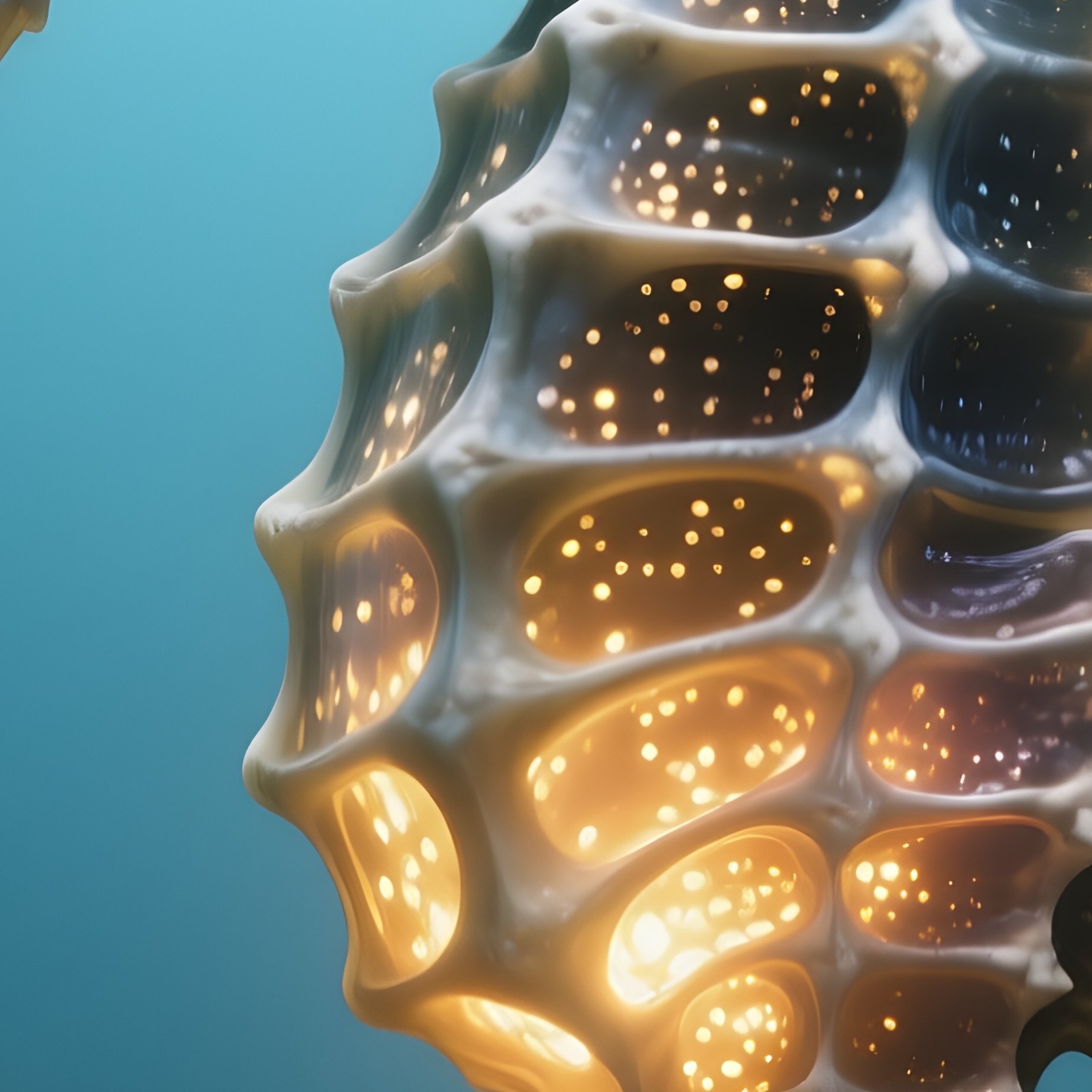 Deepwater Seahorse – Delicate Glowing Belly Beneath A Bony Frame. - Full Resolution Quality Preview