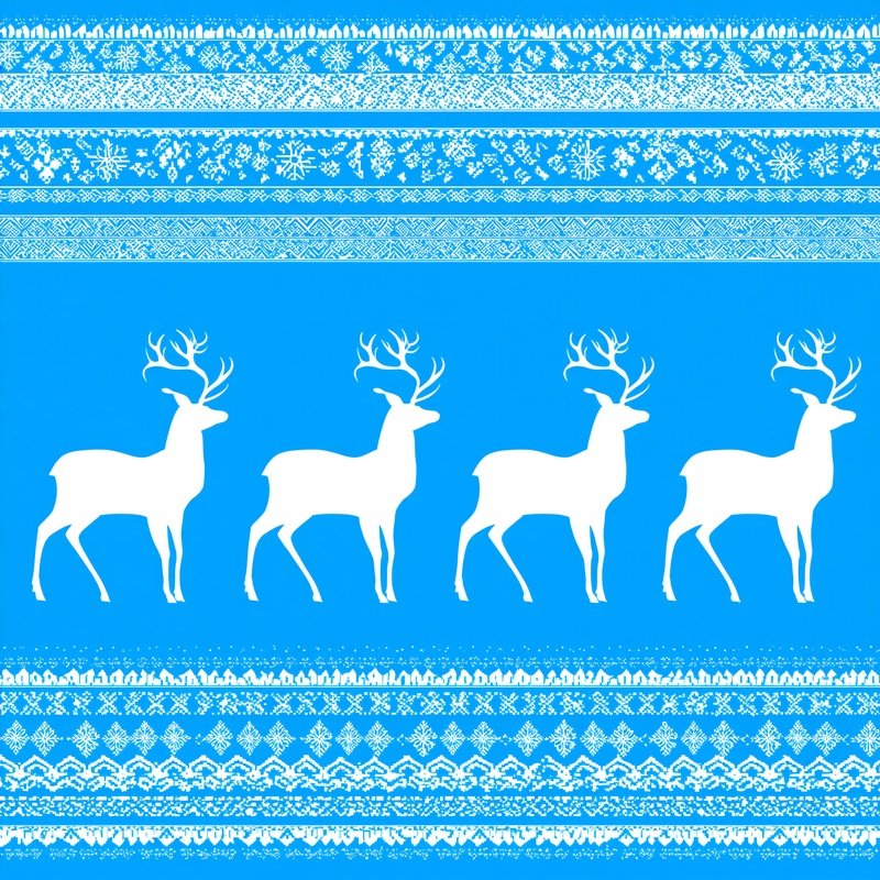 Deer Silhouettes In A Decorative Pattern Deer Winter