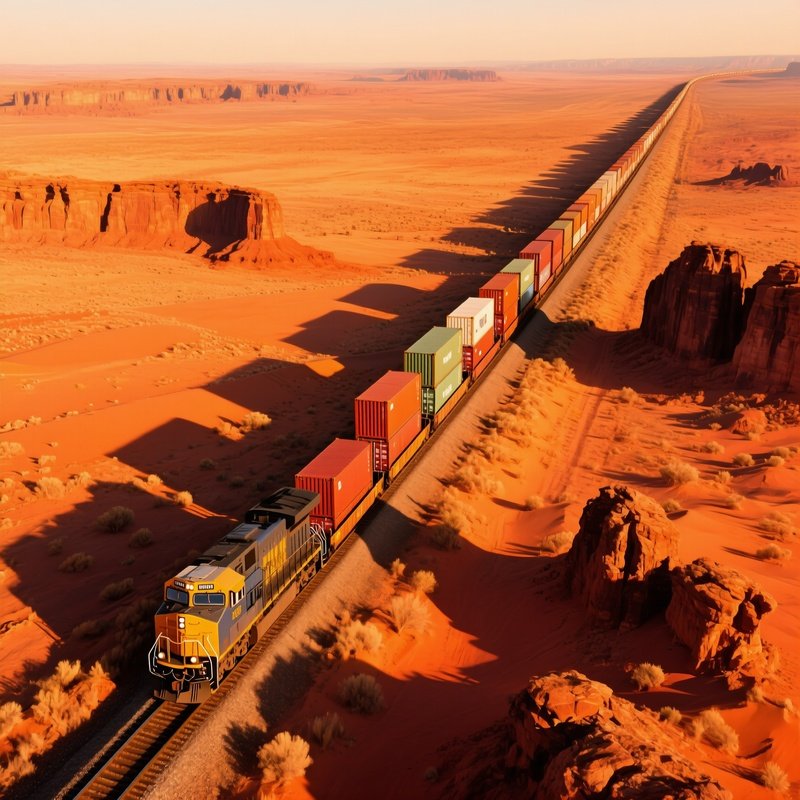 Desert Freight Drone Photograph