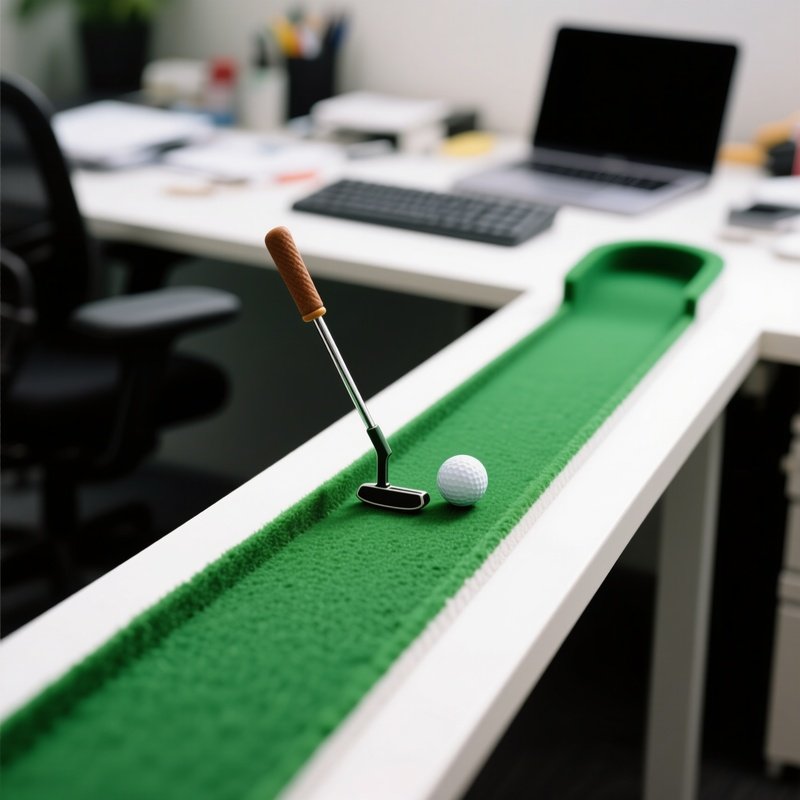 Desktop Mini Golf Green Felt Strip Tiny Putter