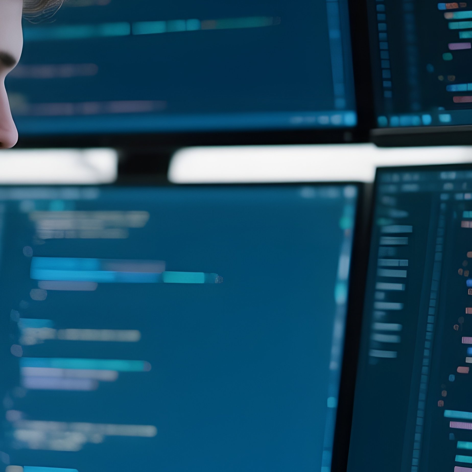 Developer Compiling Code Large Screen Still Life - Full Resolution Quality Preview